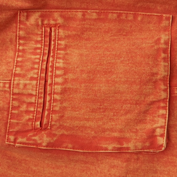 Oli & Hali Orange Acid Wash Short Cargo Style Mini Shorts 7-Pockets Womens Large - Picture 7 of 12